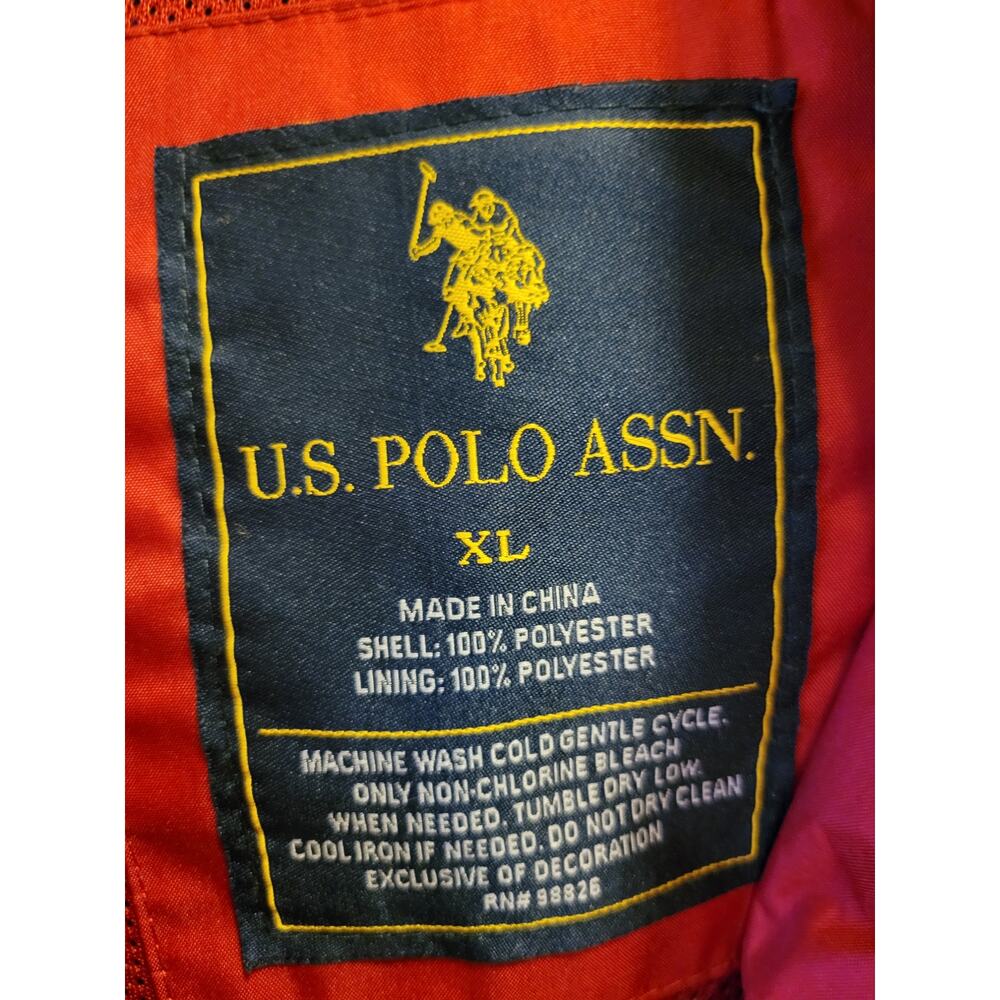 US Polo Association Lined Navy Blue Windbreaker Rain Jacket Size XL - Picture 3 of 6